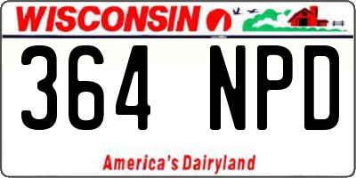 WI license plate 364NPD