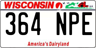 WI license plate 364NPE