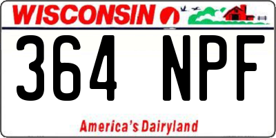 WI license plate 364NPF