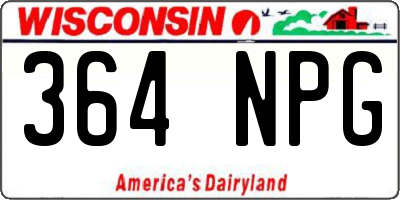 WI license plate 364NPG