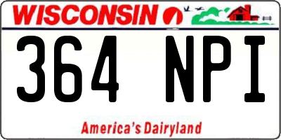 WI license plate 364NPI