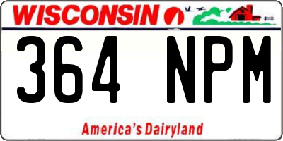 WI license plate 364NPM