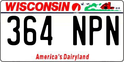 WI license plate 364NPN