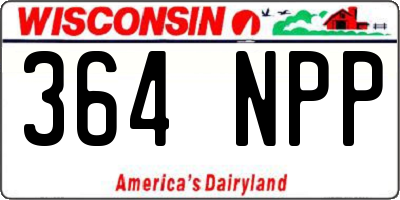 WI license plate 364NPP