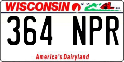 WI license plate 364NPR