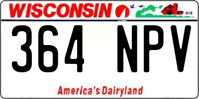 WI license plate 364NPV
