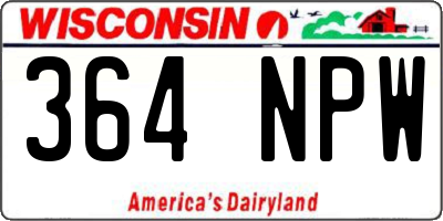 WI license plate 364NPW