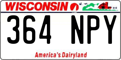 WI license plate 364NPY