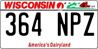 WI license plate 364NPZ