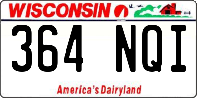 WI license plate 364NQI