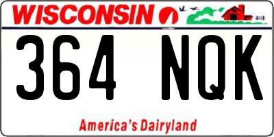 WI license plate 364NQK