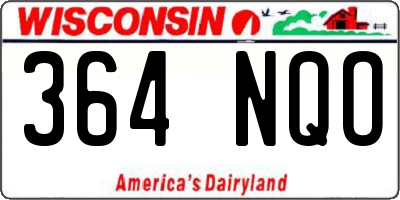 WI license plate 364NQO