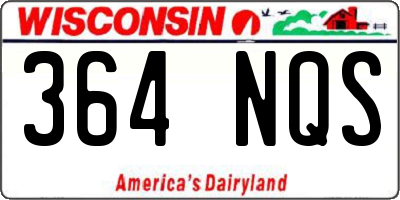 WI license plate 364NQS