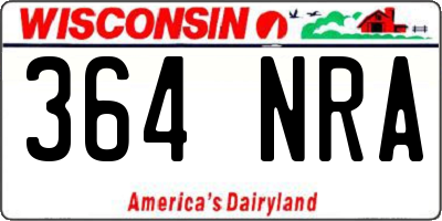 WI license plate 364NRA