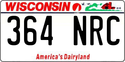 WI license plate 364NRC