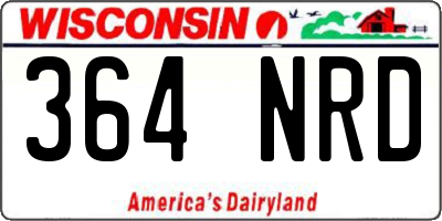 WI license plate 364NRD