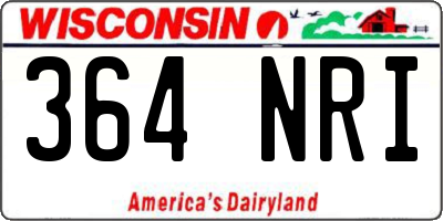 WI license plate 364NRI