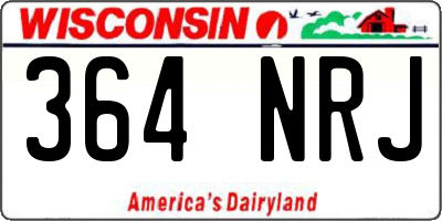 WI license plate 364NRJ