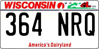 WI license plate 364NRQ
