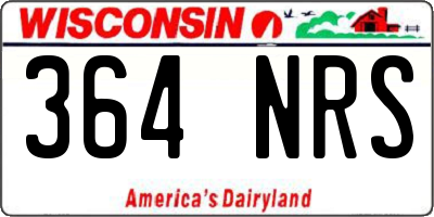WI license plate 364NRS