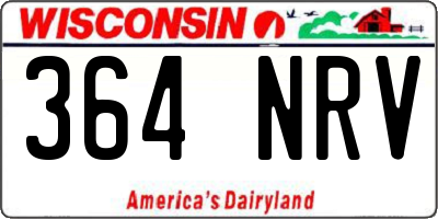 WI license plate 364NRV