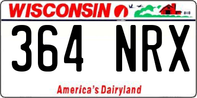 WI license plate 364NRX