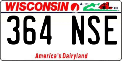 WI license plate 364NSE