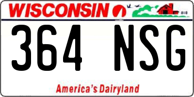 WI license plate 364NSG
