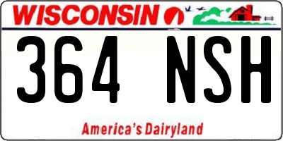 WI license plate 364NSH