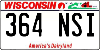 WI license plate 364NSI