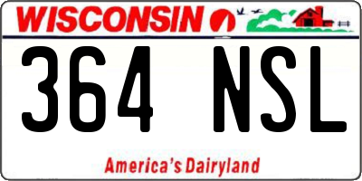 WI license plate 364NSL