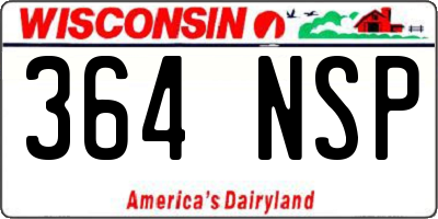 WI license plate 364NSP
