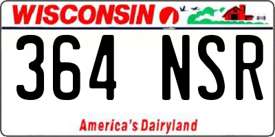 WI license plate 364NSR