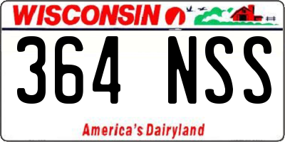 WI license plate 364NSS