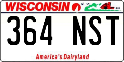 WI license plate 364NST