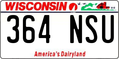 WI license plate 364NSU