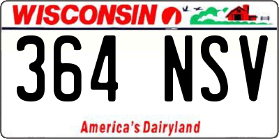 WI license plate 364NSV