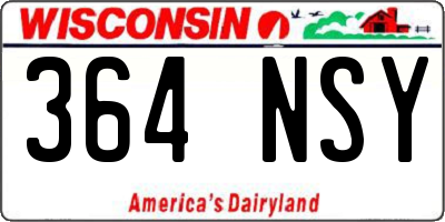 WI license plate 364NSY
