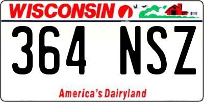 WI license plate 364NSZ