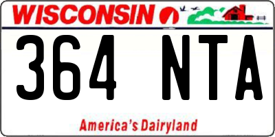 WI license plate 364NTA