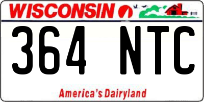 WI license plate 364NTC