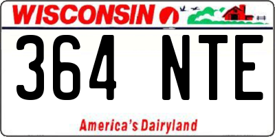 WI license plate 364NTE
