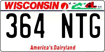 WI license plate 364NTG