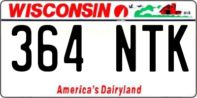 WI license plate 364NTK