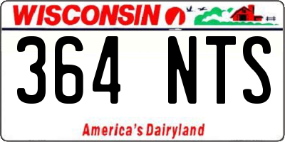WI license plate 364NTS