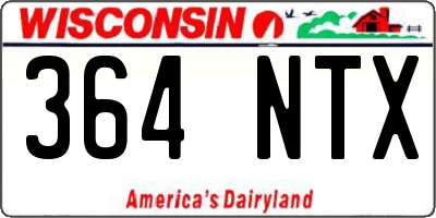 WI license plate 364NTX