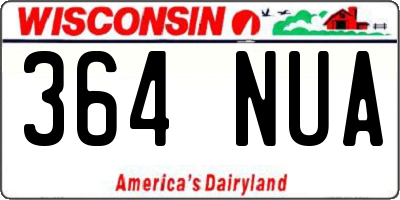 WI license plate 364NUA