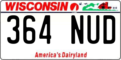 WI license plate 364NUD