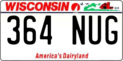 WI license plate 364NUG