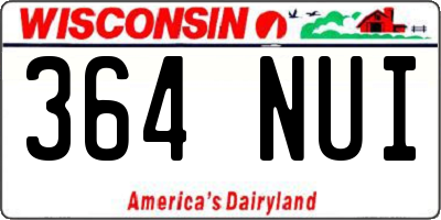 WI license plate 364NUI